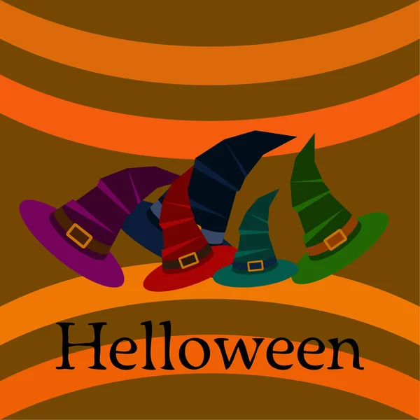 Halloween Vector Background Witch Hats — Stock Vector