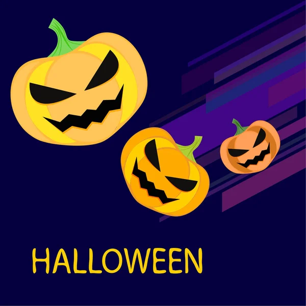 Lanterne Halloween Sfondo Zucche Illustrazione Vettoriale — Vettoriale Stock