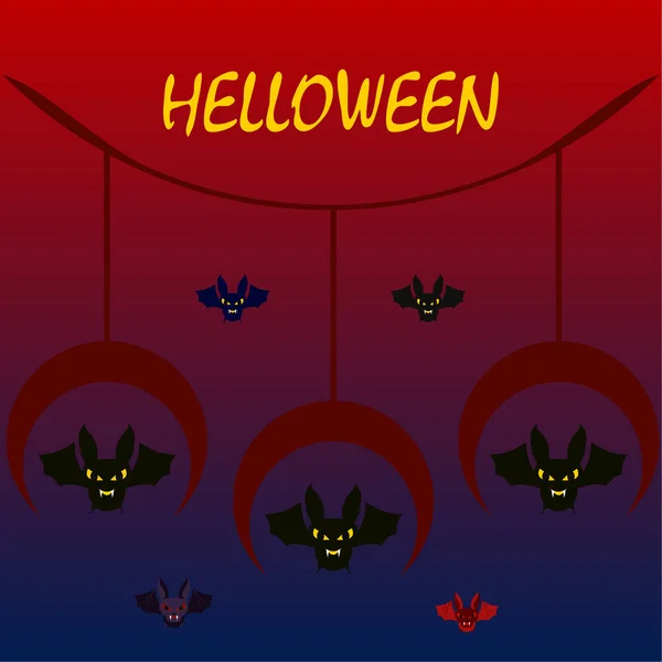 Halloween Vleermuizen Halloween Poster Vector Illustratie — Stockvector