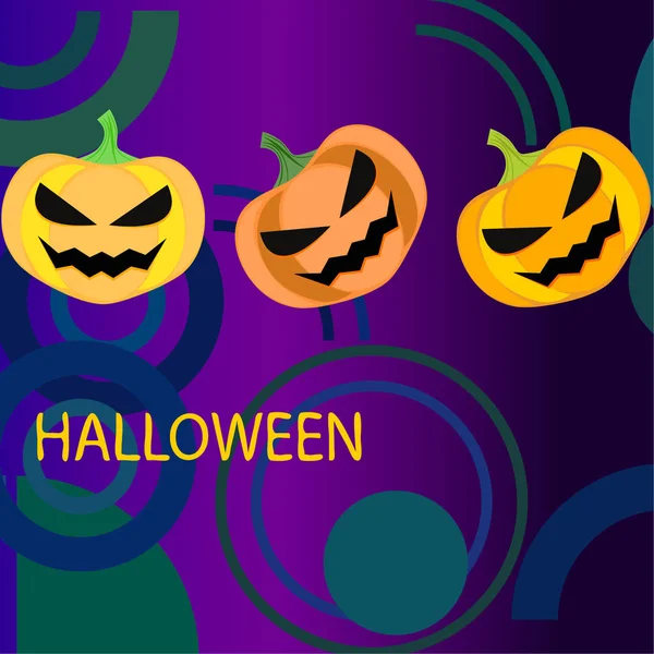 Sfondo Zucche Halloween Illustrazione Vettoriale — Vettoriale Stock