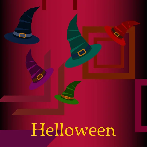 Halloween Hexenhüte Vektor Hintergrund — Stockvektor