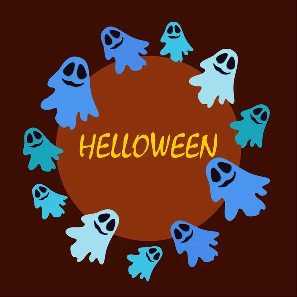 Halloween Szellemek Illusztráció Vektor Háttér — Stock Vector