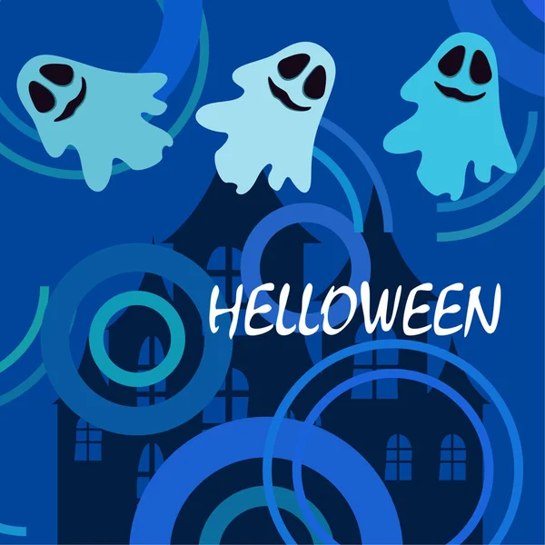 Tło Halloween Duchami Ilustracja Wektor — Wektor stockowy