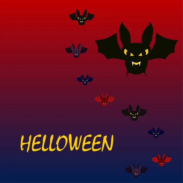 Chauves Souris Halloween Affiche Halloween Illustration Vectorielle — Image vectorielle