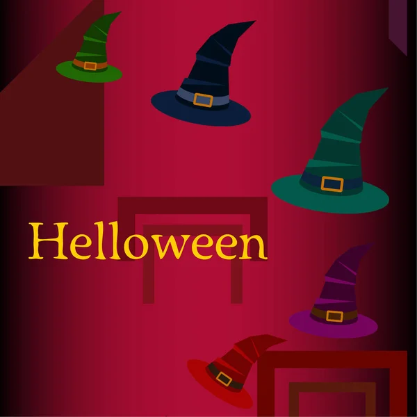 Chapeaux Sorcière Halloween Fond Vectoriel — Image vectorielle