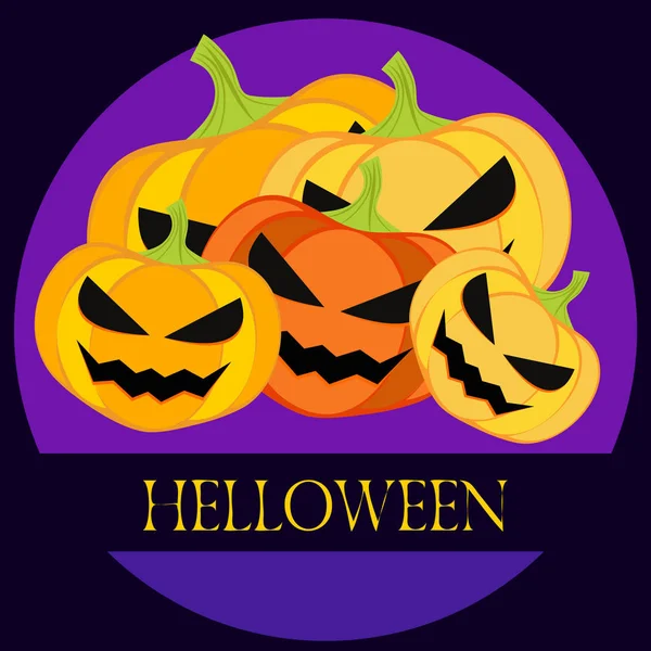 Halloween Background Pumpkins Vector Illustration — Stock Vector