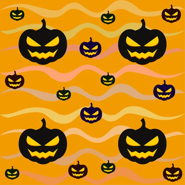 Calabazas Halloween Ilustración Vector Fondo — Vector de stock