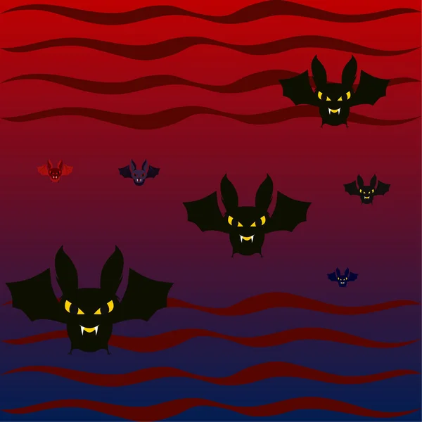 Halloween Fledermäuse Halloween Poster Vektorillustration — Stockvektor
