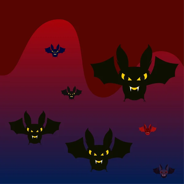 Morcegos Halloween Cartaz Halloween Ilustração Vetorial — Vetor de Stock