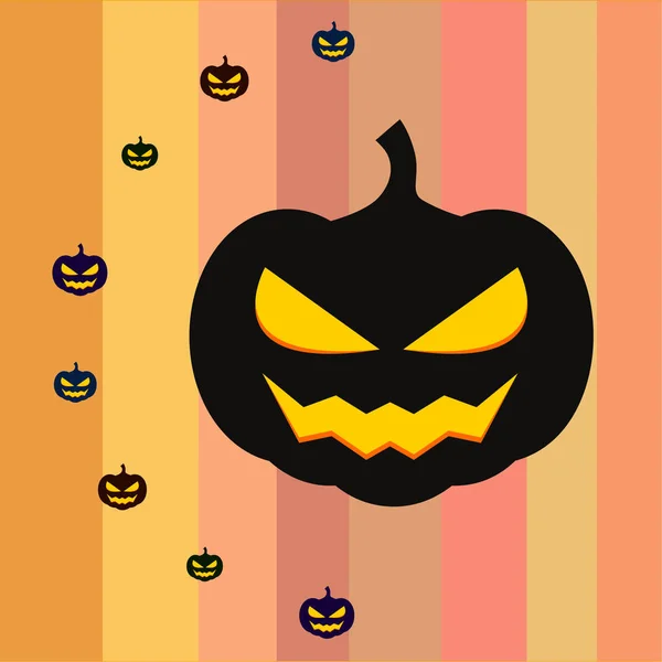 Halloween Pumpkins Illustration Vector Background — Stock Vector