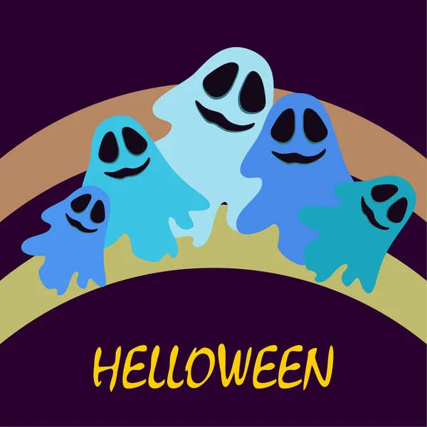 Halloween Espírito Noite Ilustração Vetor Fundo — Vetor de Stock