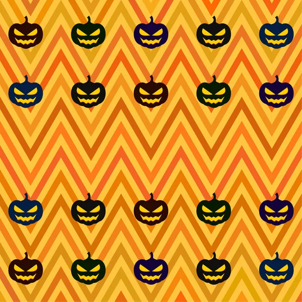 Citrouilles Halloween Lanternes Sur Fond Orange — Image vectorielle