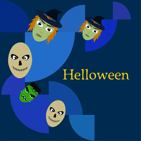 Fondo Halloween Con Calaveras Ilustración Vectorial — Archivo Imágenes Vectoriales