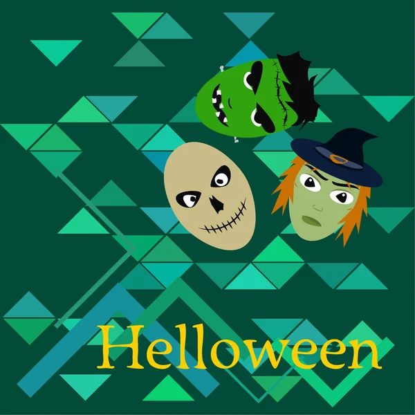 Fondo Otoño Halloween Con Cráneos Ilustración Vectorial — Archivo Imágenes Vectoriales