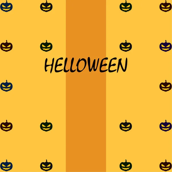 Halloween Pompoenen Lantaarns Oranje Achtergrond — Stockvector