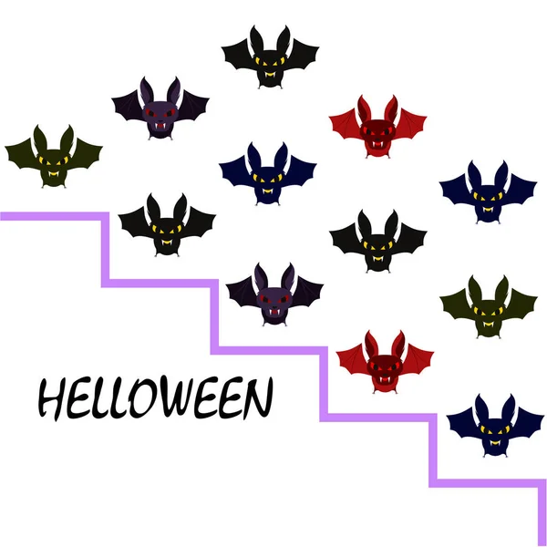 Halloween Fledermäuse Hintergrund Halloween Poster Vektorillustration — Stockvektor
