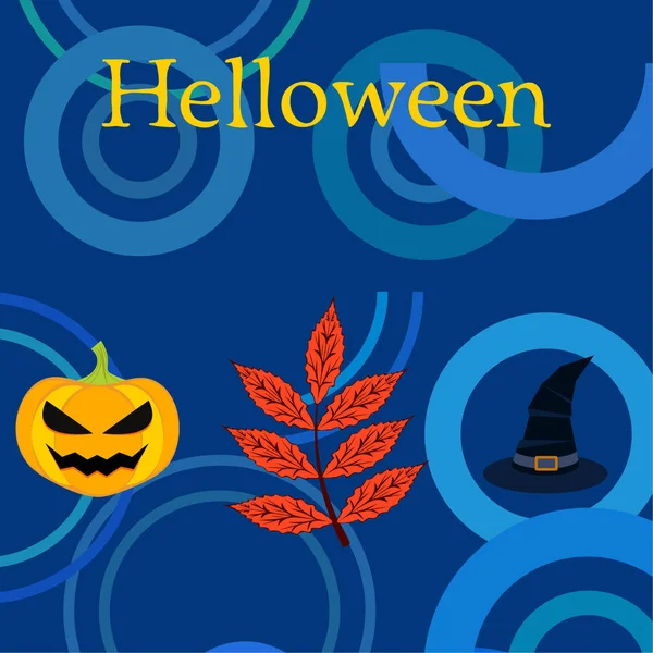 Halloween Podzimní Dýňová Blatník Vektorové Pozadí Listu — Stockový vektor