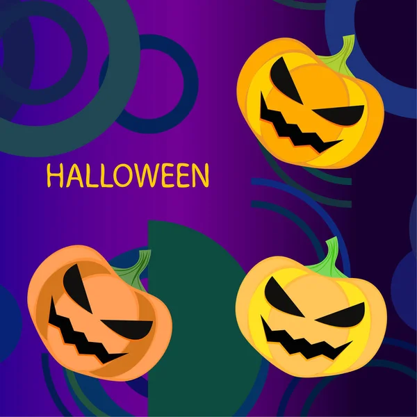 Halloween Citrouilles Fond Illustration Vectorielle — Image vectorielle