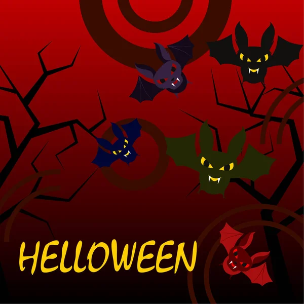 Halloween Denevérek Halloween Poszter Vektoros Illusztráció — Stock Vector