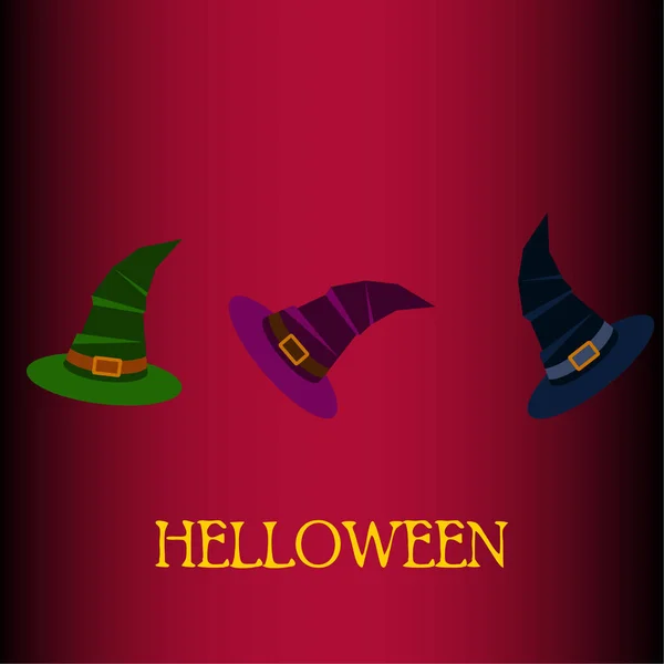 Sfondo Halloween Con Cappelli Strega Carta Halloween — Vettoriale Stock