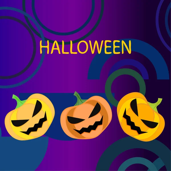 Sfondo Zucche Halloween Illustrazione Vettoriale — Vettoriale Stock