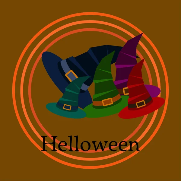 Halloween Vektor Hintergrund Mit Hexenhüten — Stockvektor