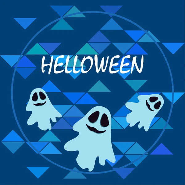 Fondo Halloween Con Fantasmas Ilustración Vectorial — Archivo Imágenes Vectoriales