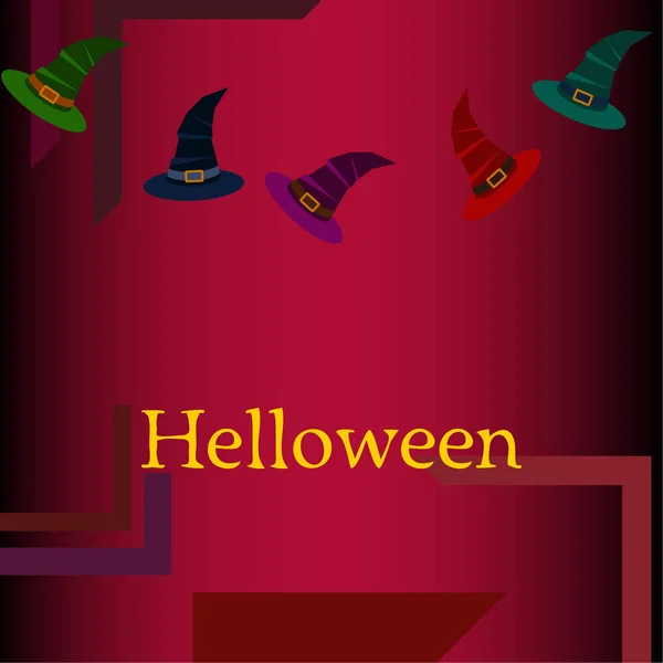 Halloween Hexenhüte Vektor Hintergrund — Stockvektor