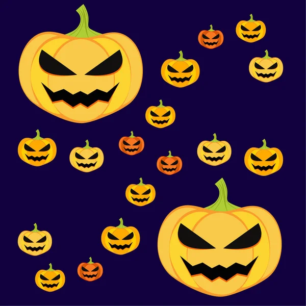 Fondo Calabazas Halloween Ilustración Vectorial — Vector de stock