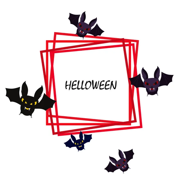 Halloween Bats Background Halloween Poster Vector Illustration — Stock Vector