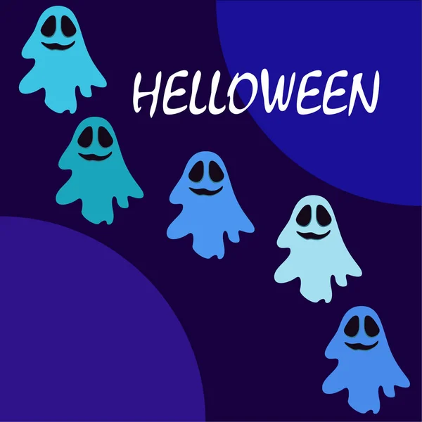 Halloween Ghosts Illustration Vector Background — Stock Vector