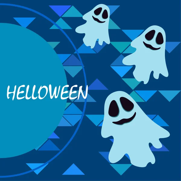 Halloween Achtergrond Met Spoken Vector Illustratie — Stockvector