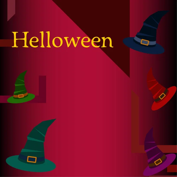 Halloween Heks Hoeden Vector Achtergrond — Stockvector