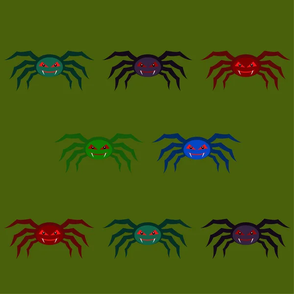 Halloween Spinnen Illustration Vektor Hintergrund — Stockvektor