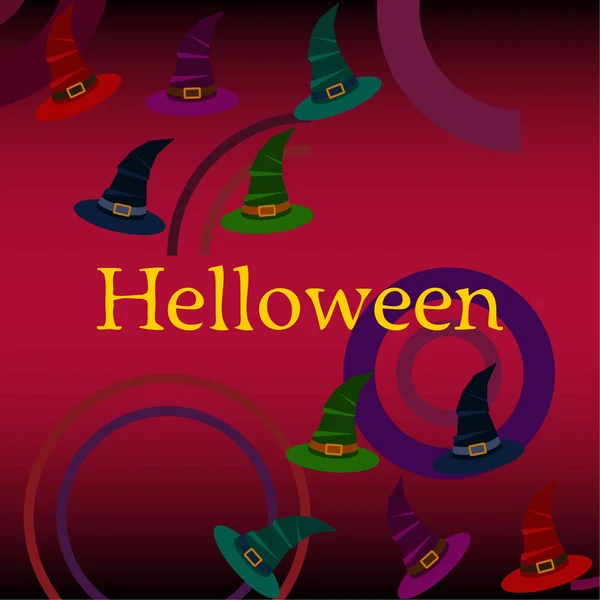 Halloween Heks Hoeden Vector Achtergrond — Stockvector