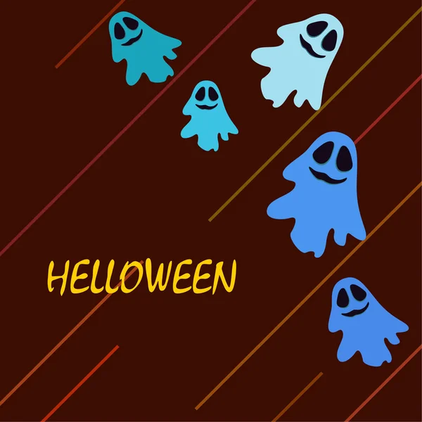 Fond Vectoriel Halloween Avec Fantômes Illustration — Image vectorielle