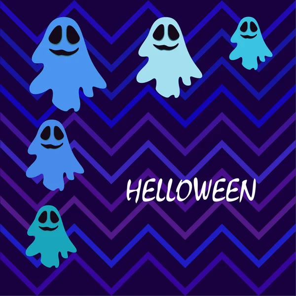 Halloween Fantasmas Ilustração Fundo Vetorial —  Vetores de Stock