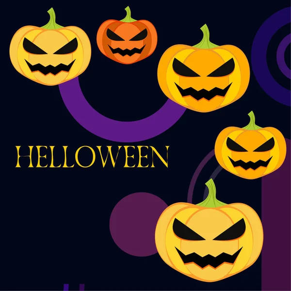 Fundo Halloween Ilustração Vetorial Cartão — Vetor de Stock