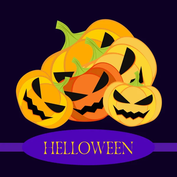 Halloween Background Pumpkins Vector Illustration — Stock Vector