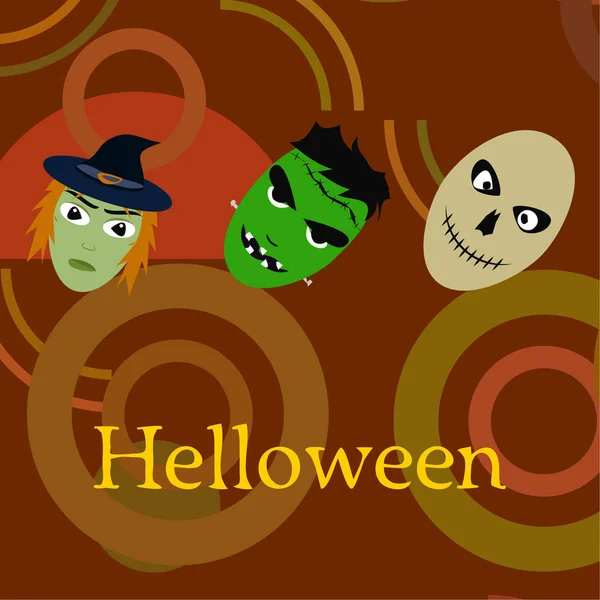 Sfondo Halloween Con Teschi Illustrazione Vettoriale — Vettoriale Stock