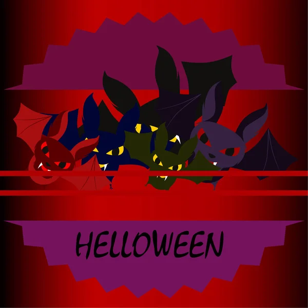 Murciélagos Halloween Cartel Halloween Vector — Vector de stock