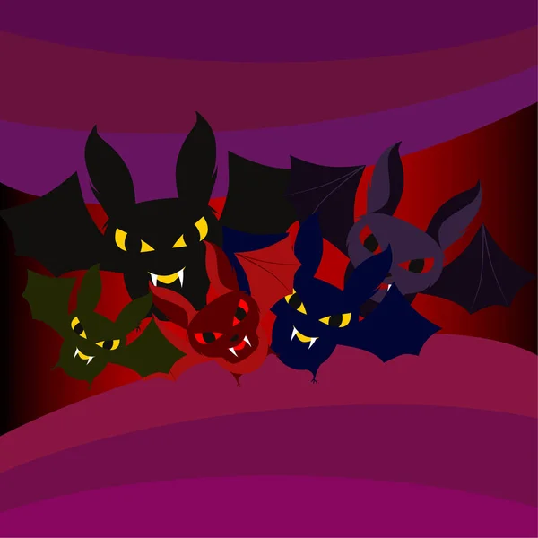 Chauves Souris Halloween Poster Halloween Vecteur — Image vectorielle