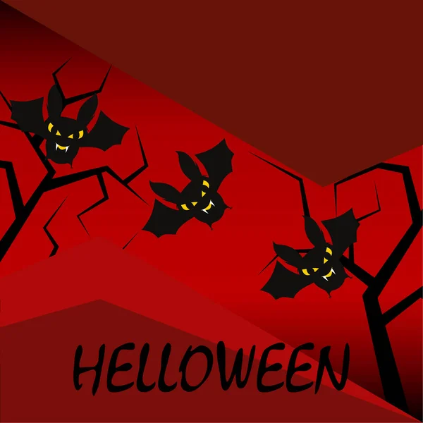 Dia Das Bruxas Morcegos Fundo Cartão Halloween Ilustração Vetorial —  Vetores de Stock