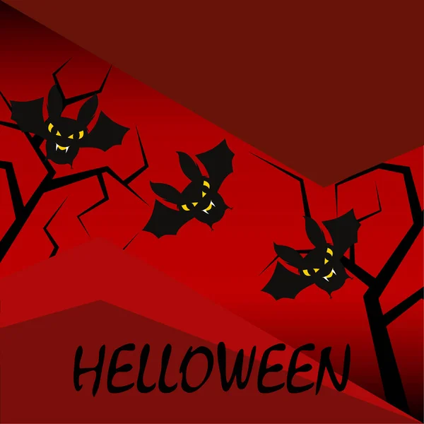 Halloween Fladdermöss Bakgrund Halloween Kort Vektorillustration — Stock vektor