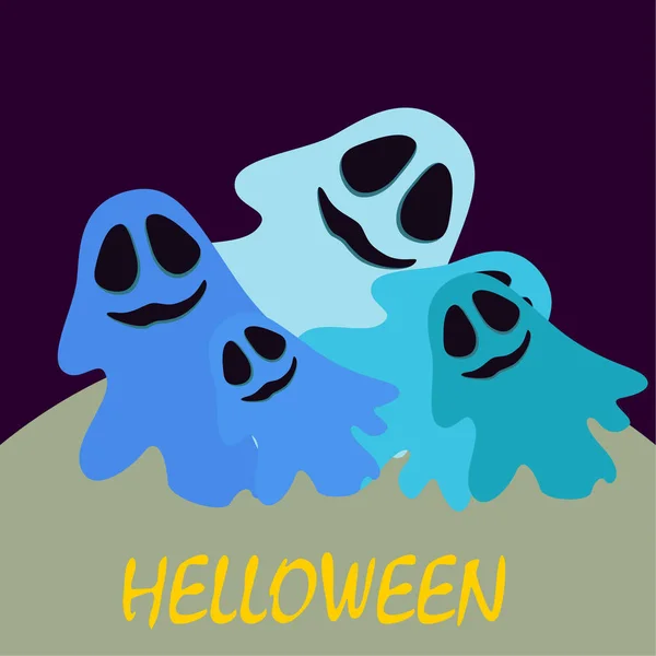 Halloween Geist Nacht Illustration Vektor Hintergrund — Stockvektor