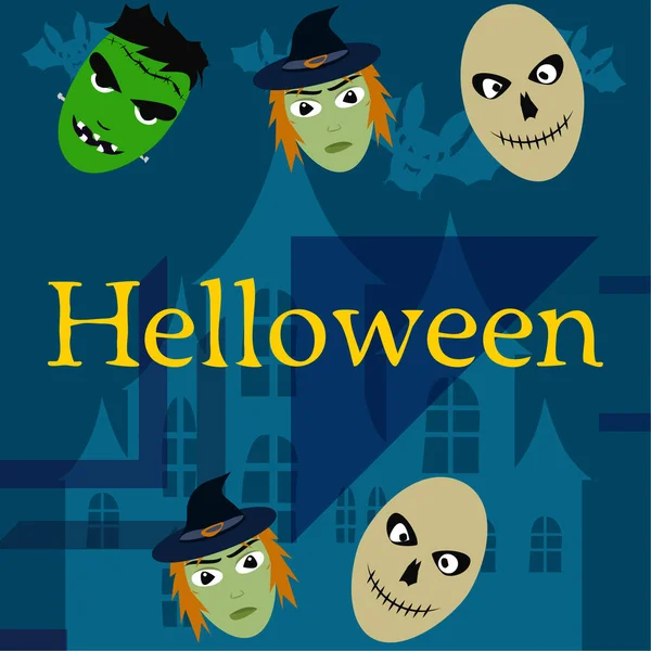 Fondo Halloween Con Calaveras Ilustración Vectorial — Vector de stock