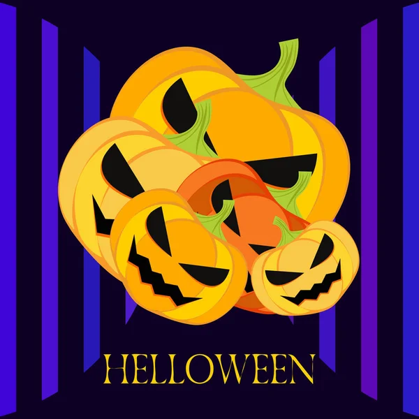 Fond Halloween Avec Citrouilles Illustration Vectorielle — Image vectorielle
