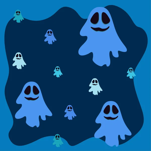 Halloween Vector Background Ghosts Illustration — Stock Vector