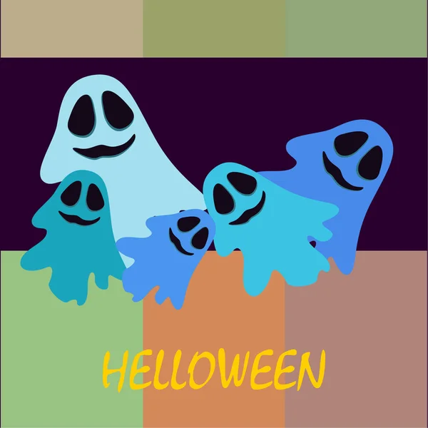 Halloween Geest Nacht Illustratie Vector Achtergrond — Stockvector