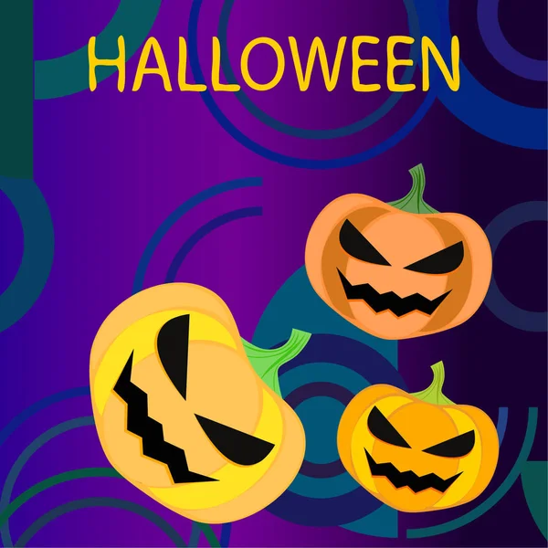 Sfondo Zucche Halloween Illustrazione Vettoriale — Vettoriale Stock